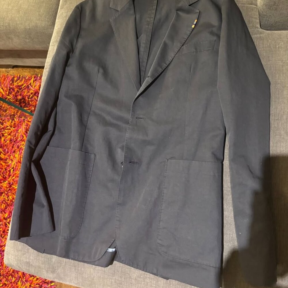 Classic Dark Grey Cotton Men's Blazer